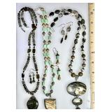 3 sterling and gemstone necklaces & earrings