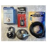 4 padlocks and NEW bike lock