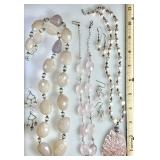 3 gemstone necklaces and earrings