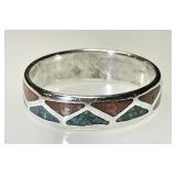 Sterling silver turquoise & coral men