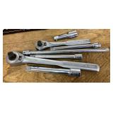 2 Craftsman 1/2" drive ratchets + extensions