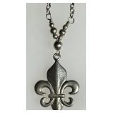 Sterling silver fleur de lis necklace