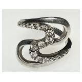 Sterling silver ring with clear stones