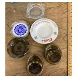 6 souvenir ashtrays