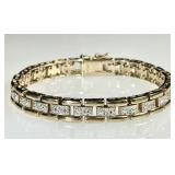 Gold over sterling bracelet with diamonds