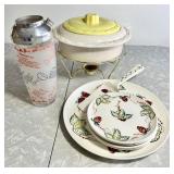 Cocktail shaker, casserole & warmer, cake set