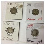 4 silver dimes