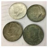 4 Kennedy clad half dollars 1965 &1967