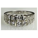 Sterling silver ring with CZs