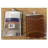 NEW stainless flask, leather wrapped flask