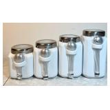 Ceramic canister set with spoons