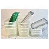 Set of 10 Lock & Lock plastic food storage