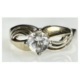 Sterling silver ring with clear stone