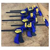 6 Irwin quick grip clamps