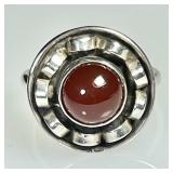 Sterling silver carnelian ring