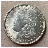 1921 Morgan silver dollar