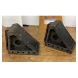 Pair of hard rubber wheel chocks