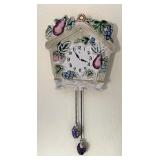 Vintage ceramic clock wall pocket