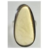 Sterling silver Baltic amber ring