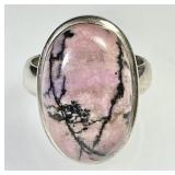 Sterling silver rhodonite ring