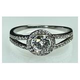 Sterling silver ring with clear stones