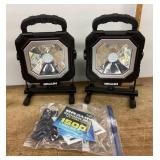 2 Braun rechargeable LED work lights