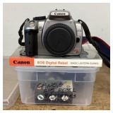 Canon EOS Rebel digital camera with accessories