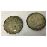2 Franklin half dollars 1949 & 1950