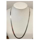 Large sterling herringbone necklace