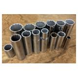 Deep well 1/2" drive metric sockets