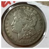 1921 Morgan silver dollar