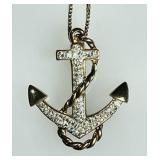 Gold over sterling anchor pendant on 18" chain