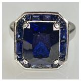 Sterling silver ring with blue stone