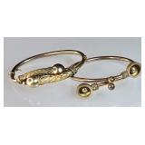 2 gold filled antique bracelets