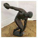7" Handmade bronze disc thrower statue