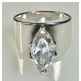 Sterling silver ring with clear stone
