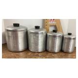 Mid century aluminum canister set