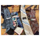 Group of designer ties, mostly silk