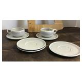 Russel Wright 5 saucers, 2 cups