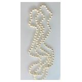 Long real pearl necklace
