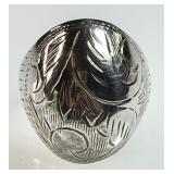 Sterling silver etched dome ring