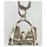Sterling St. Louis charm on 16" sterling chain
