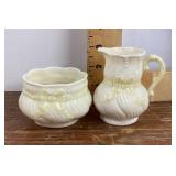 Belleek cream and sugar
