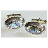 Sterling cufflinks with abalone