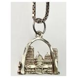 Sterling St. Louis charm on 16" sterling chain