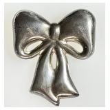 Large sterling bow brooch