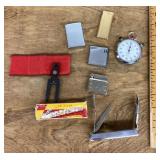 Lighters, stopwatch, pocket knives, etc.