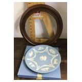 Wedgwood blue jasperware plate and frame