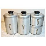Vintage 1950s aluminum canister set