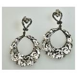 Black Hills etched sterling pierced earrings